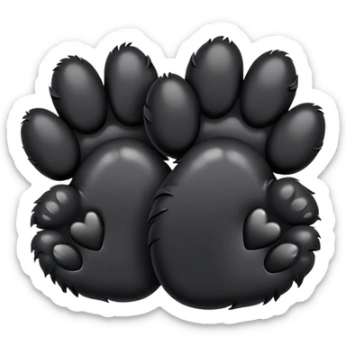 two black puppy paws with a black heart around them sticker
