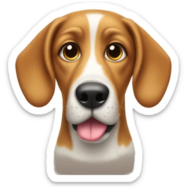 dog with tongue out and long ears out to the sides sticker