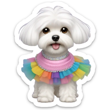 Bichon maltese with a tutu  sticker