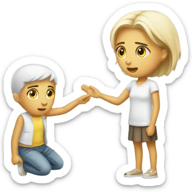 white Asking sorry for girl sticker