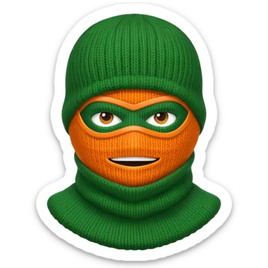 Irish flag coloured balaclava  sticker