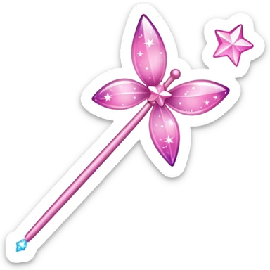 Fairy wand  pink with sparkles  sticker
