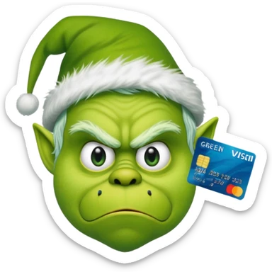 Credit Card Grinch sticker