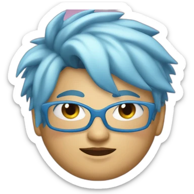 Older fat lesbian Chilean very short spiky bright blue hair sticker