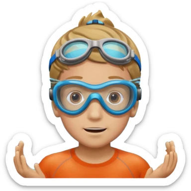 Underwater boy sticker