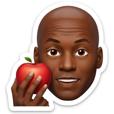 Michael Jordan eating a apple sticker