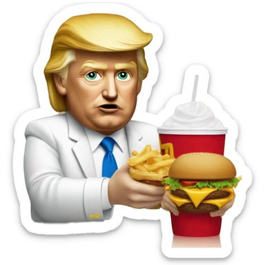 Donald trump eating McDonald’s with Jesus  sticker