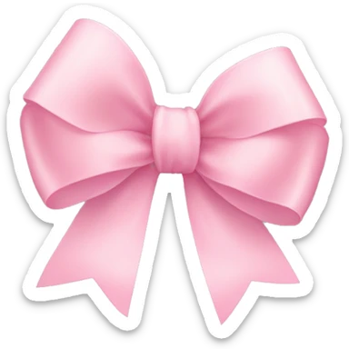 light pink ribbon bow sticker