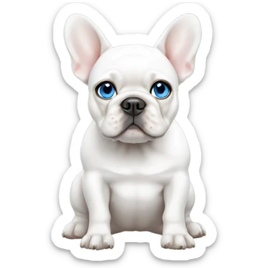 White French bulldog with blue eyes  sticker