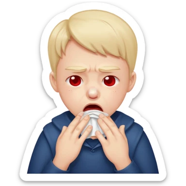 kid sneezing into tisue















 sticker