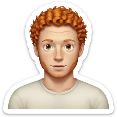 Man with ginger curls and freckles sticker