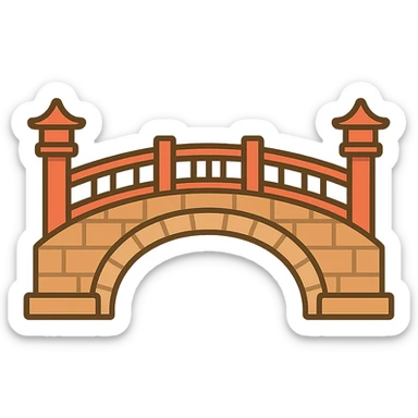 flat toon style cultural bridge sticker