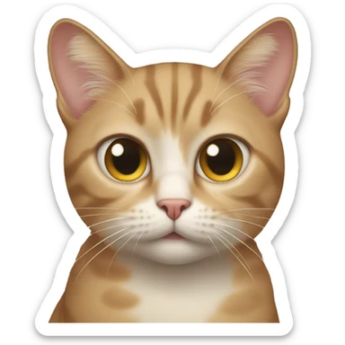 cat with a don't know face sticker