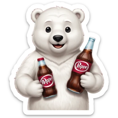 Dr Pepper polar bear combined sticker