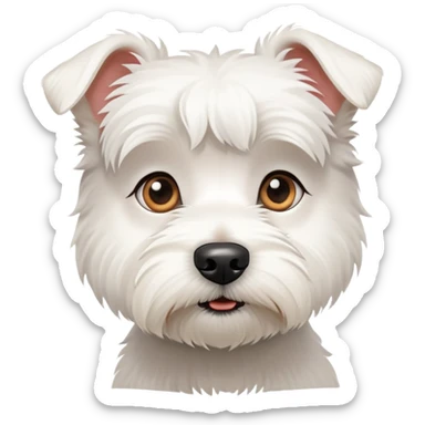 confused little white terrier sticker