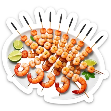 Shrimp party skewer happy 😊  sticker