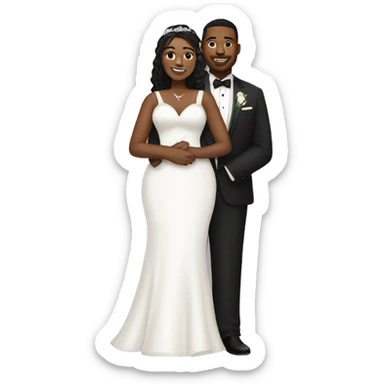 Plus size couple wedding pale sticker
