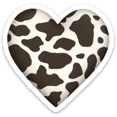 Cow print heart sticker