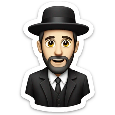 Hasidic Jewish man with peus sticker