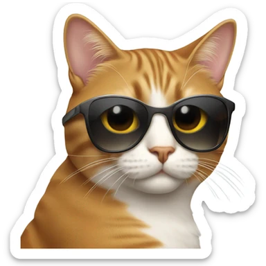 Cat with sunglasses sticker
