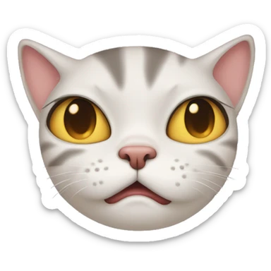 Crying cat with kiss sticker