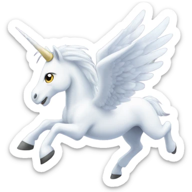White alicorn in flight sticker