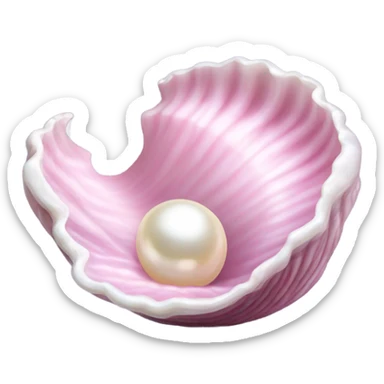 Pink clam with pearl sticker