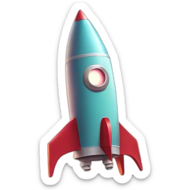 sparkles cute rocket sticker
