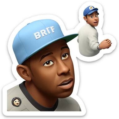 boy in baseball cap sticker