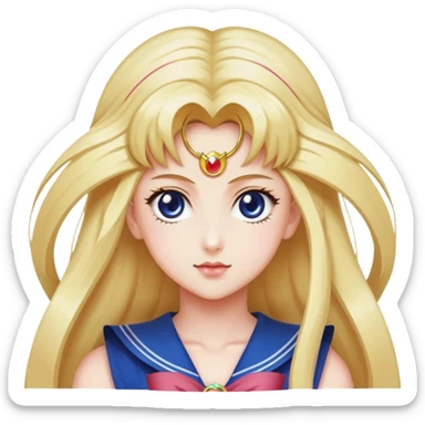  Sailor moon, almond eyes, very long hair sticker