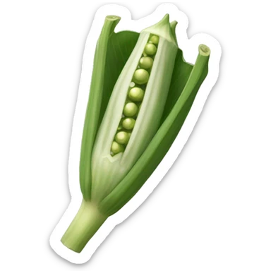 okra a single okra in a drawing format emoji sticker