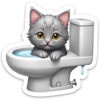 Flush kitty down toilet sticker
