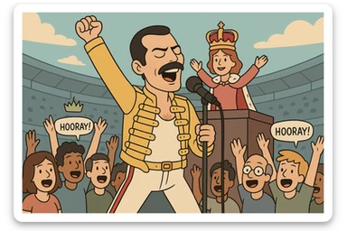The people hooray queen wembley crowd Freddie Mercury sticker