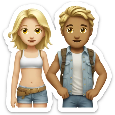 vacation white Boy and the Girl white  sticker