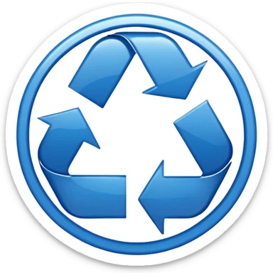 CIRCULO COM SETASSIMBOLO DE RECICLEAGEM REDONDO AZUL sticker