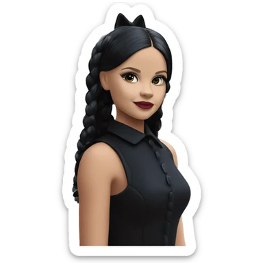 Kitty Corner Francie Barbie. Jenna Ortega Wednesday Addams sticker