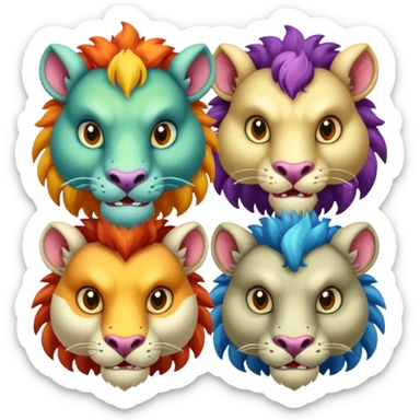 CHIMERA con 3 cabezas sticker