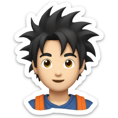 joven asiatico con cabello de goku sticker