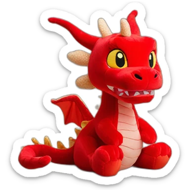 red chinese dragon jellycat toy sticker