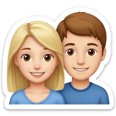 Intimate girl and boy sticker