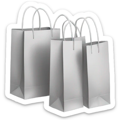 three aesthetic grey shopping bags sticker