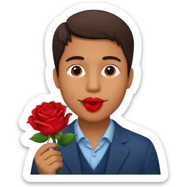 Ağızında gül olan adam sticker