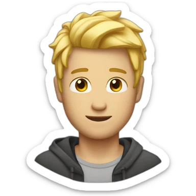 guys with blond air just on the top of the head sticker
