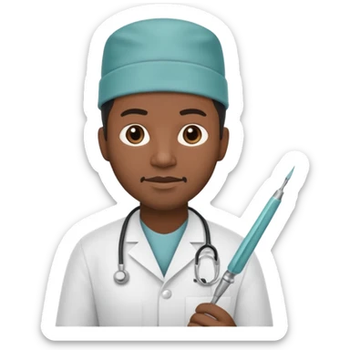 Black surgeon holding scalpel sticker