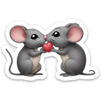 two mouses kissing sticker