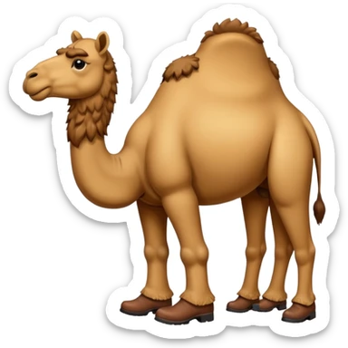 Camel Head Fridge Body Camel Legs Wear And Brown Boots And Background City sticker