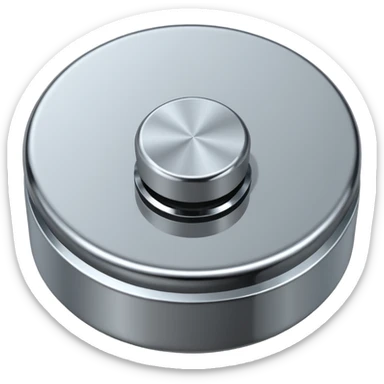 volume knob, straight on view sticker