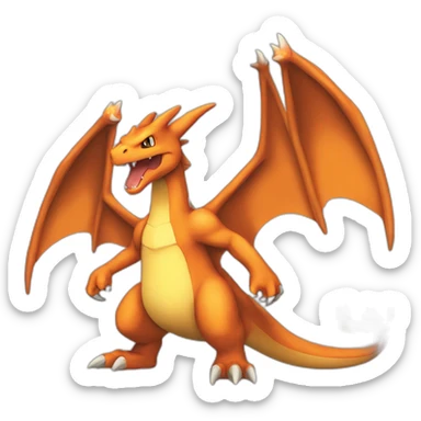 charizard-adult-tall-front-stand-up-fire sticker