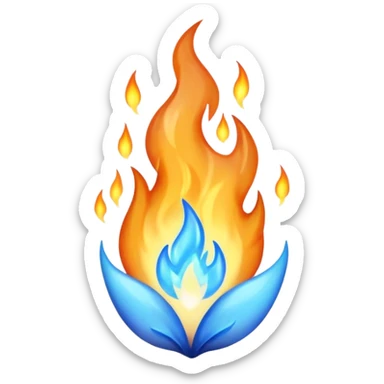 a blue fire sticker