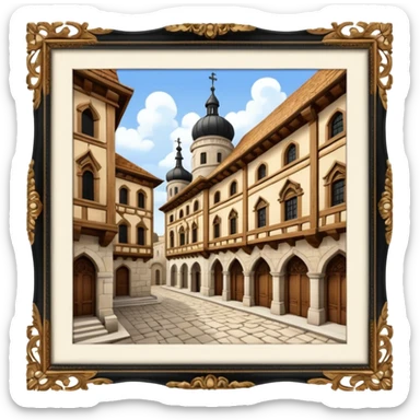 disagreements over architectural style) olden times 16th century sticker